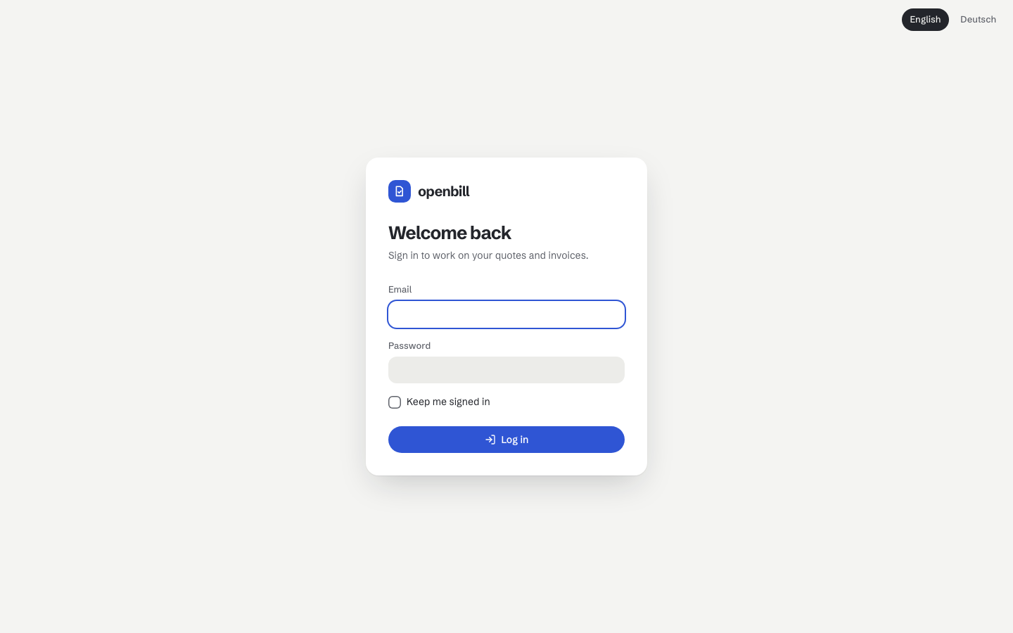 The login of a fresh instance